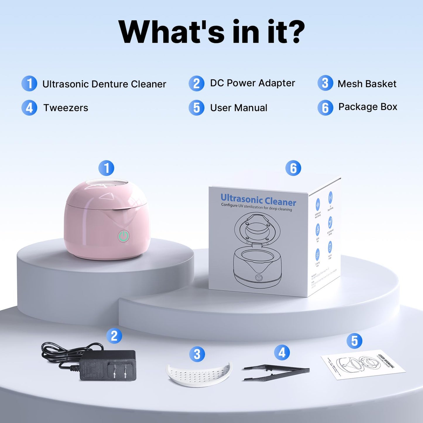 CXRUY Ultrasonic Retainer Cleaner | UV Cleaning Pod (Pink)
