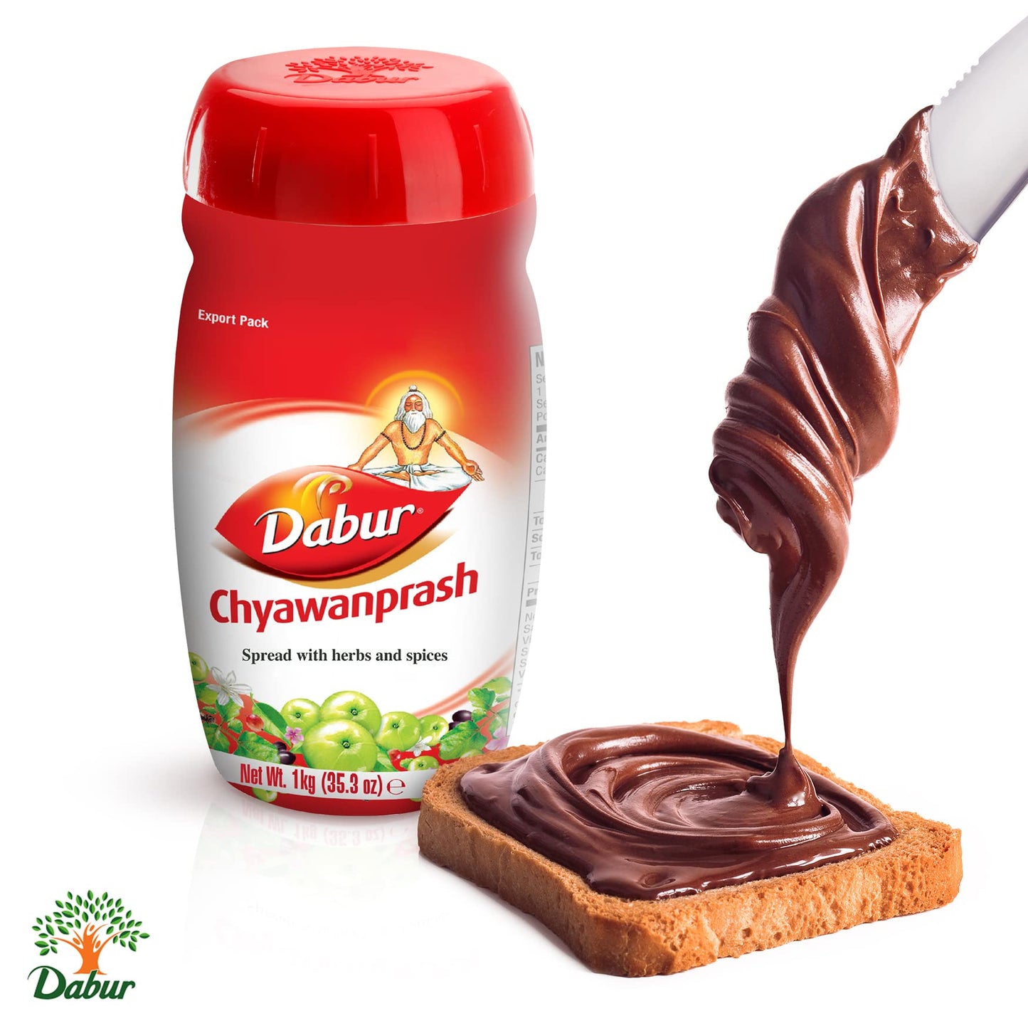 Dabur Chyawanprash Spread – 40 Ayurvedic Herbs, 1 kg Pack of 3 Jars