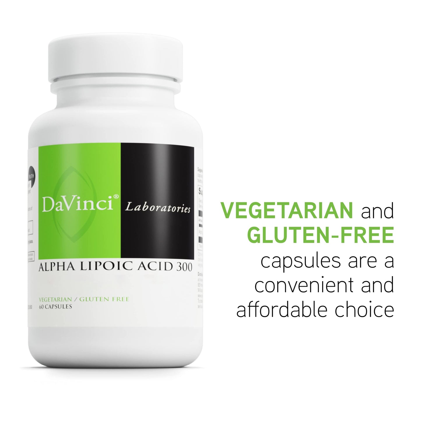 DAVINCI Labs Alpha Lipoic Acid 300 - 300 mg per Capsule | Gluten-Free, 60 Veg Capsules
