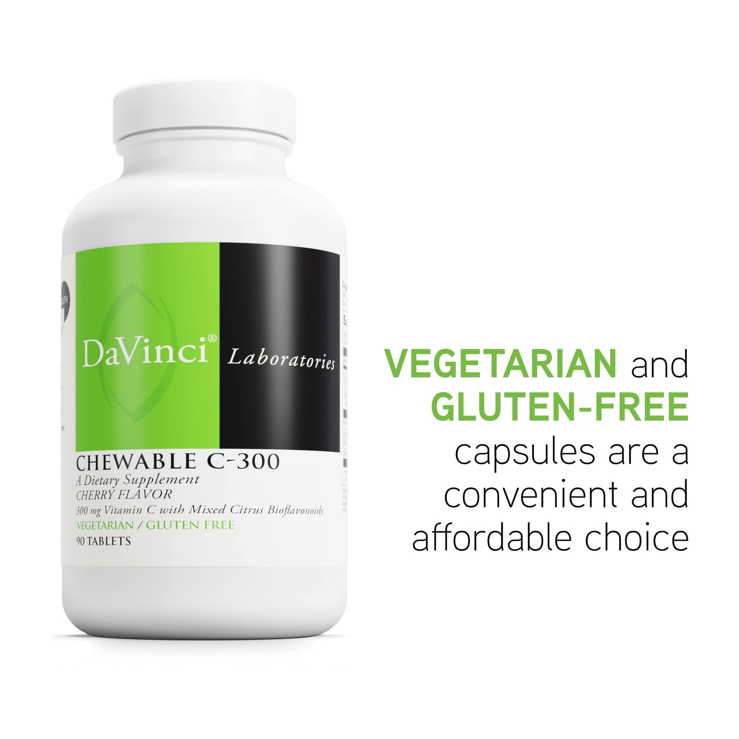 DaVinci Labs Chewable C-300 Vitamin C - Immune Support, Collagen & Cholesterol