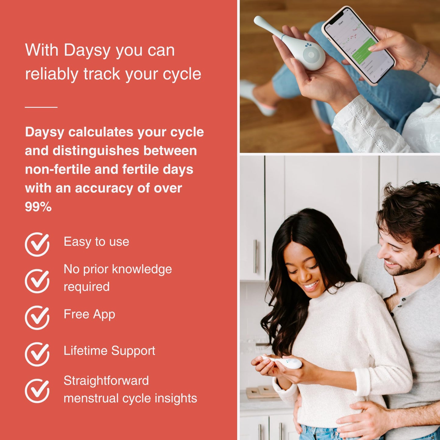 Daysy Fertility Tracker – Hormone-Free Ovulation Monitor with App
