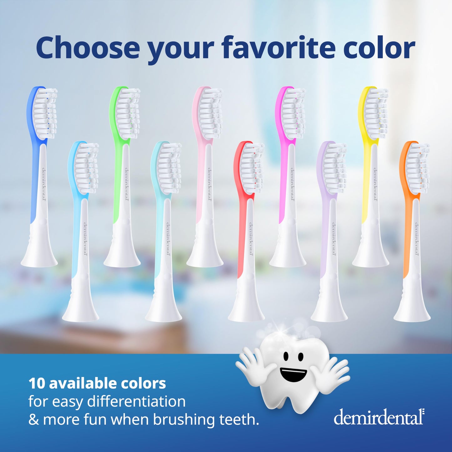 Demirdental Kids Toothbrush Heads for Philips Sonicare Kids – Ages 7-10, Lilac