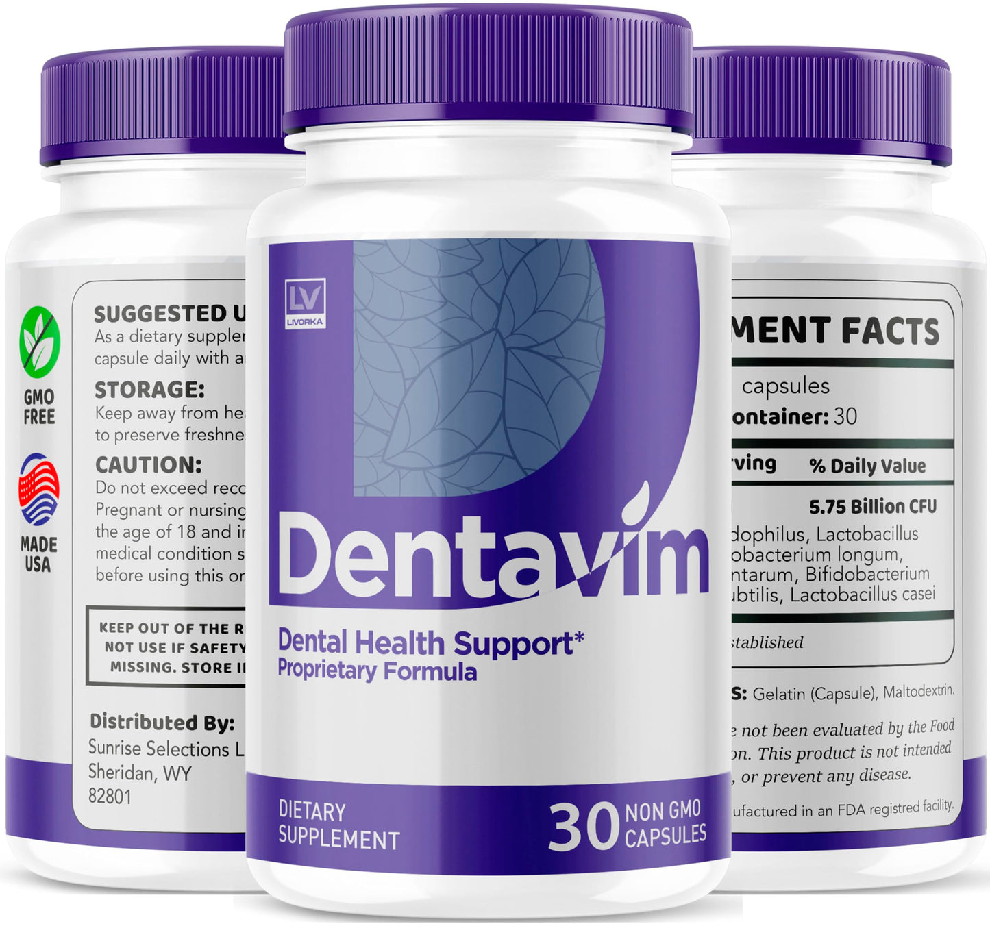 Dentavim Capsules - All Natural Oral Health Vitamins (30 Pills)