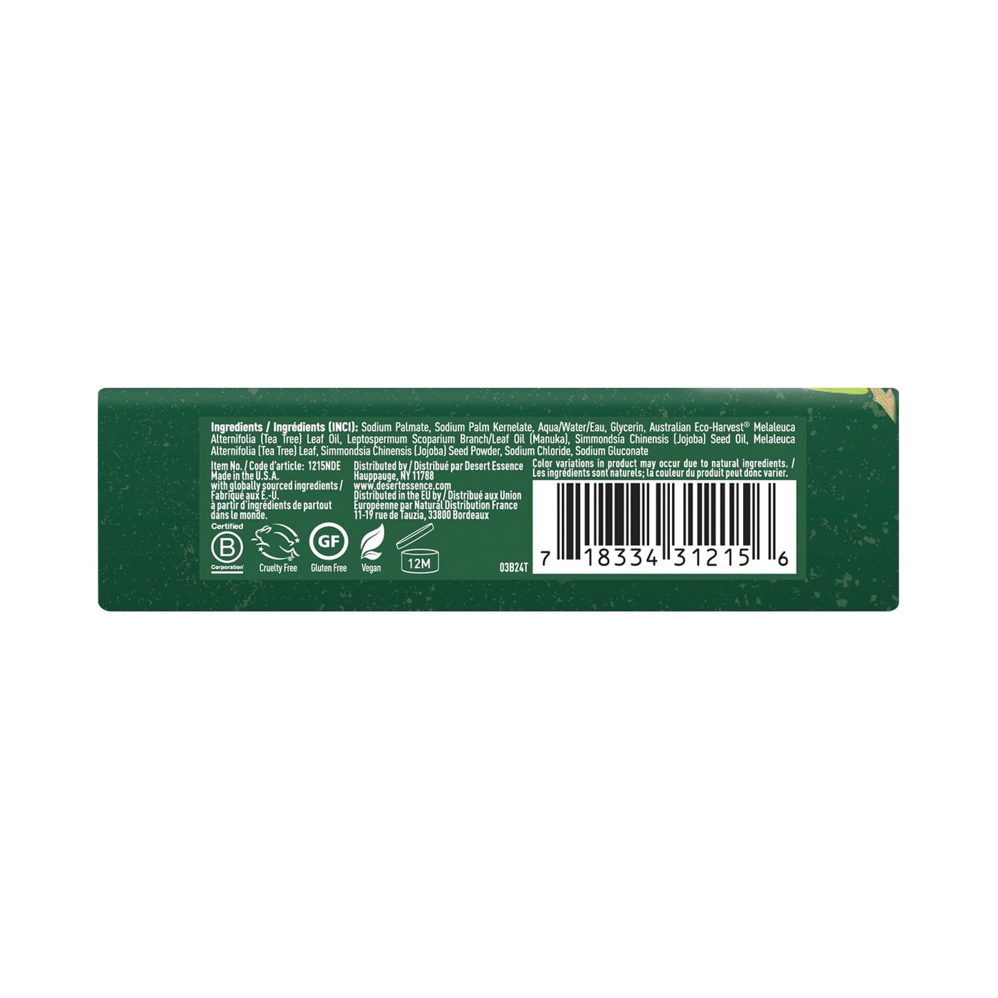 Desert Essence Manuka Tea Tree Oil Soap Bar - Natural Skincare
