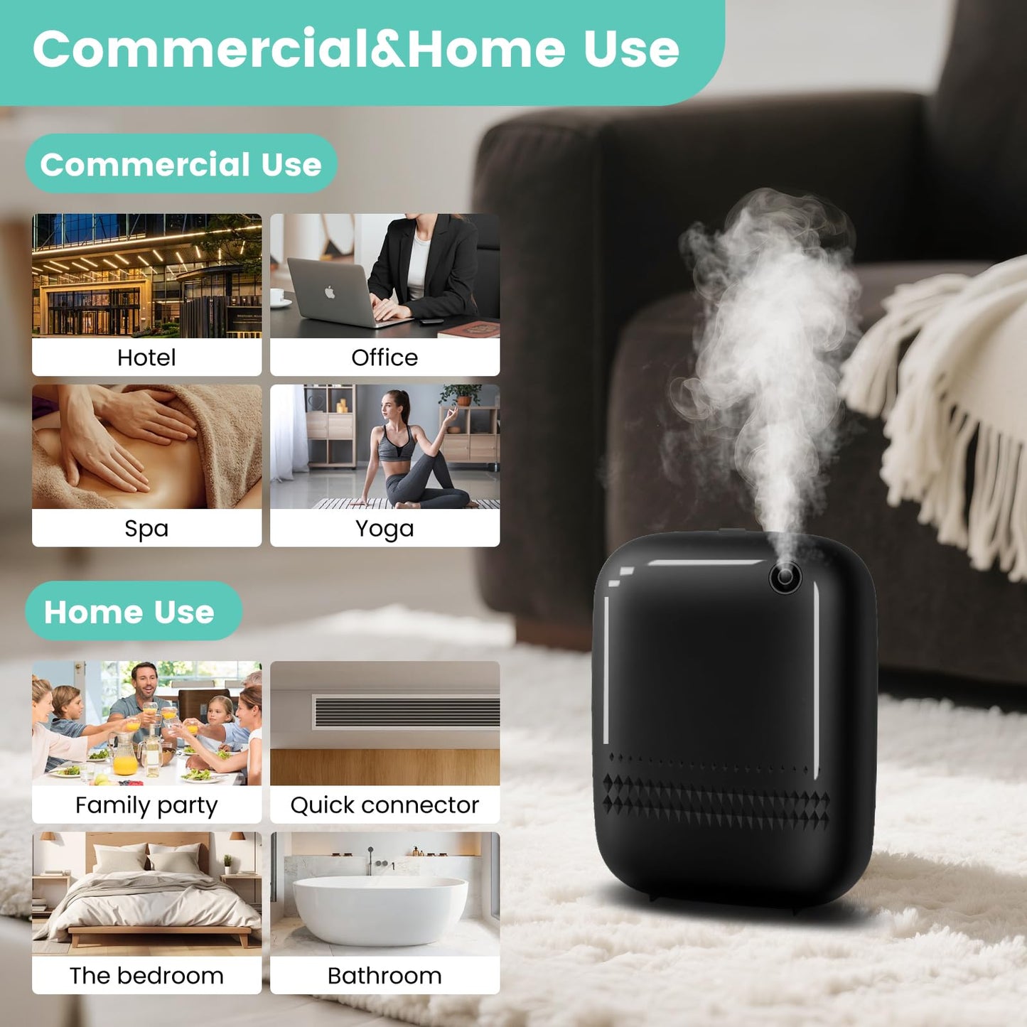 2025 Upgraded Bluetooth Smart Scent Air Diffuser – 2000 Sq Ft Coverage, 400ml Capacity, Waterless HVAC Diffuser (No Essential Oils)