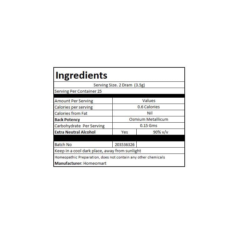 Osmium Metallicum Homeopathy Pellets 30C - Pack of 2 | Homeomart
