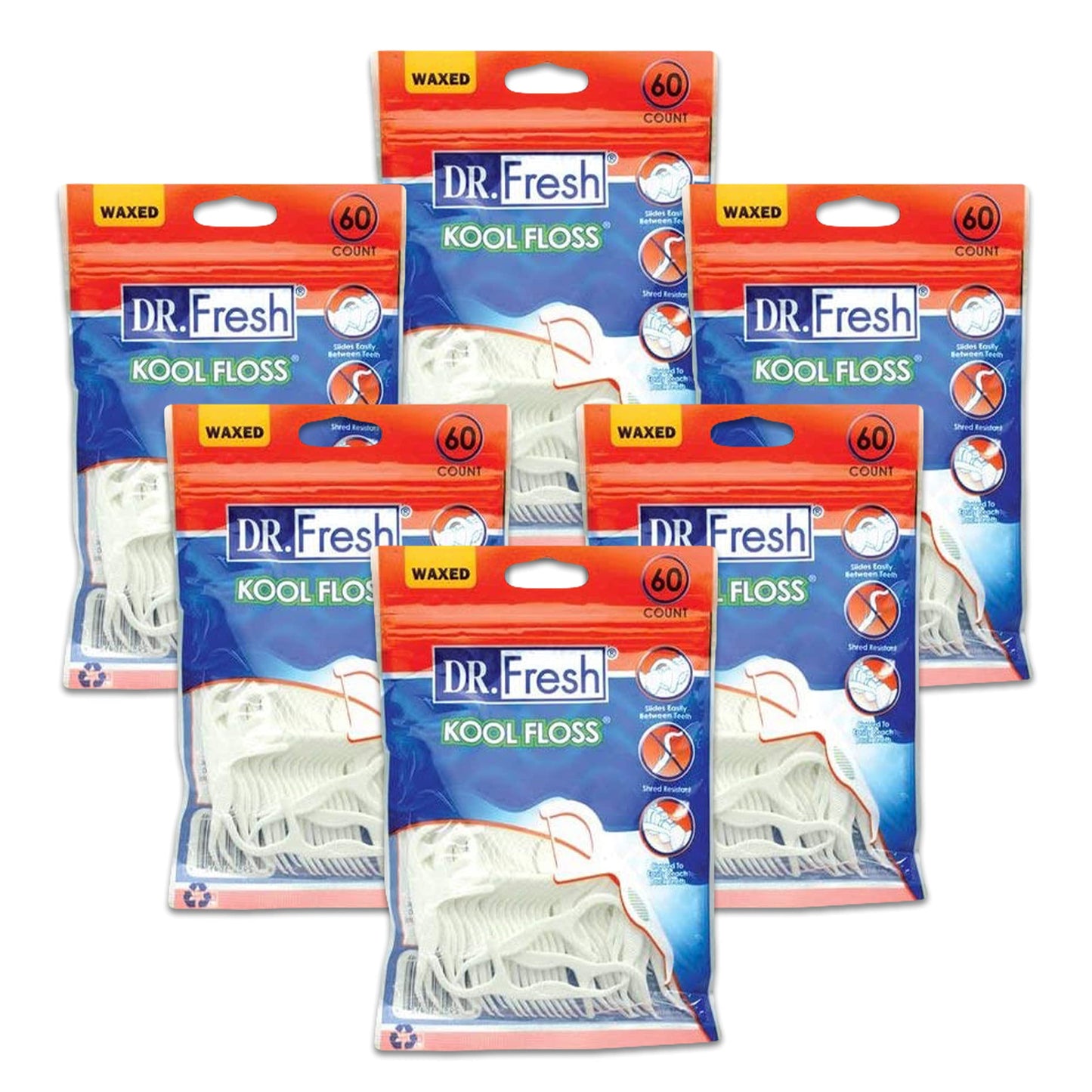 Dr. Fresh Kool Floss Picks – 360 Count (60 Count x 6 Packs)