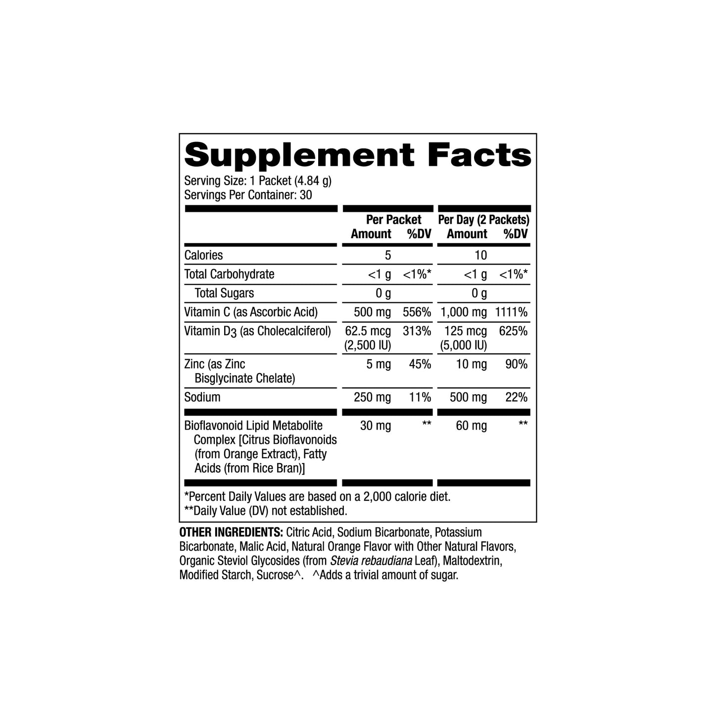 Dr. Mercola Vitamin C-PAK – 30 Servings Fizzy Orange Drink Mix (500 mg Vitamin C, Zinc, Vitamin D3) – Non-GMO