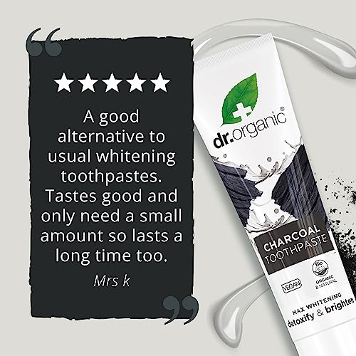 Dr Organic Extra Whitening Charcoal Toothpaste 100ml | Teeth Whitening