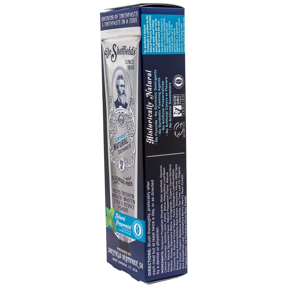 Dr Sheffield's Natural Peppermint Toothpaste - 5 oz