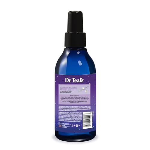 Dr Teal's Calm Blend Sleep Spray with Melatonin, Lavender & Chamomile Essential Oils – 6 fl oz (Pack of 3)