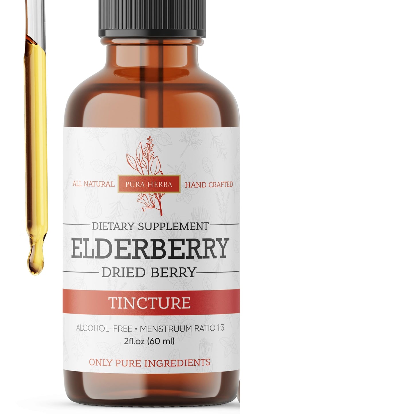 Elderberry Tincture – Organic Elderberry Extract | Immune Support | Alcohol-Free 2 fl oz