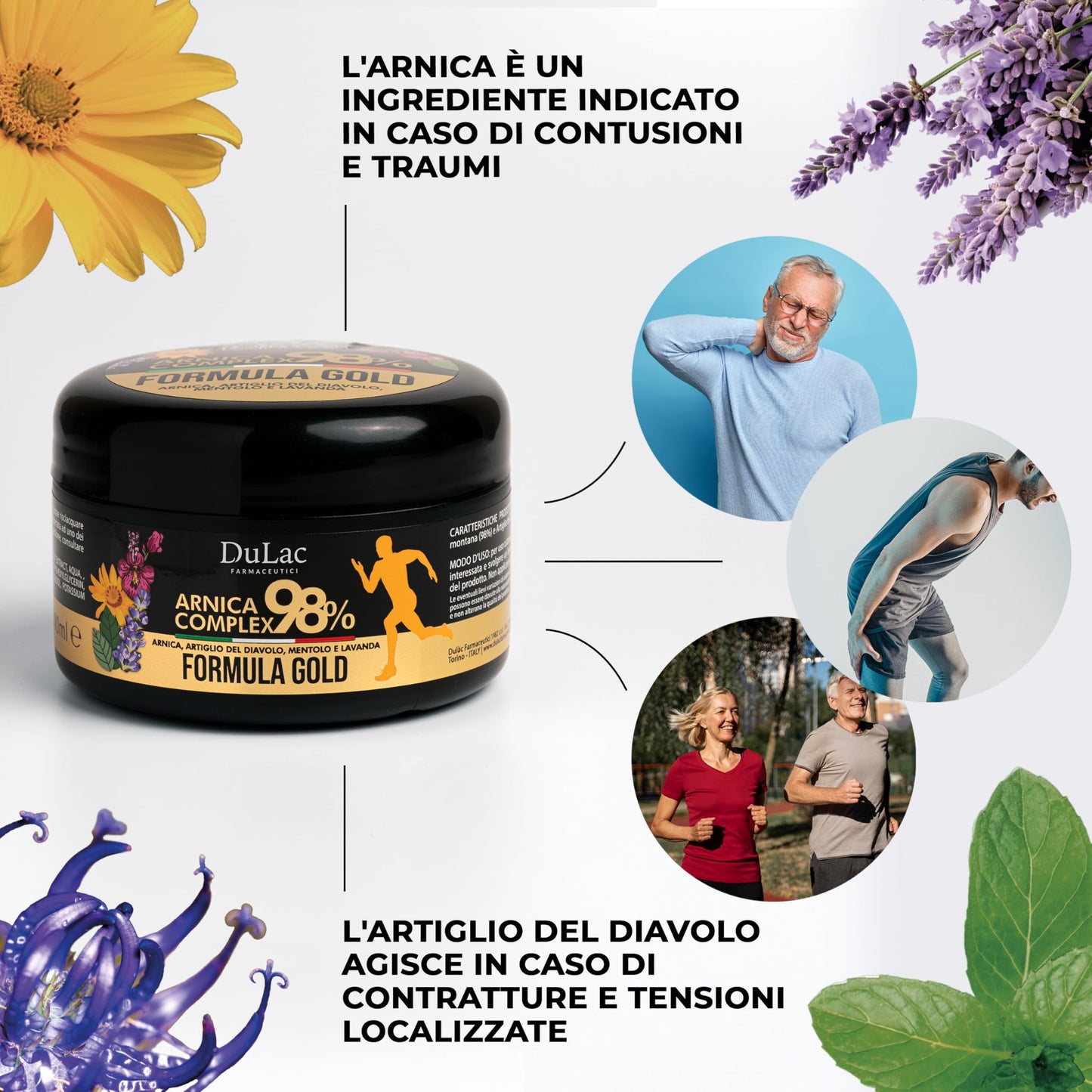 Dulàc Arnica Gel 98% Gold Formula for Muscle & Joint Massage | 300 ml