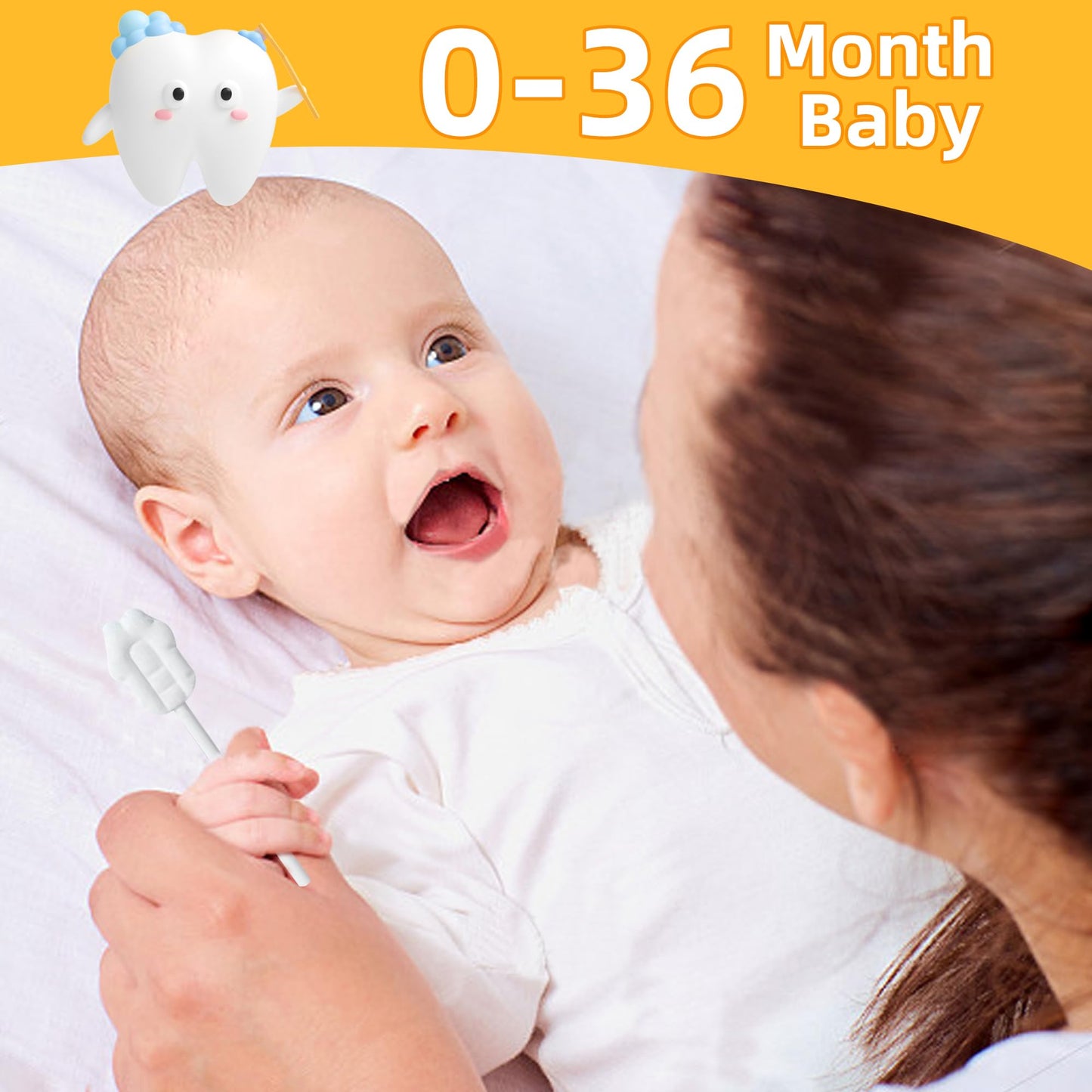EASICUTI Upgrade Baby Tongue Cleaner – 52Pcs Newborn Toothbrush Set for 0-36M+