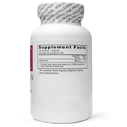 Ecological Formulas 600 mg Monolaurin – Two Sealed Bottles, 180 Capsules BritishVita | Premium UK Vitamins & Wellness Supplements