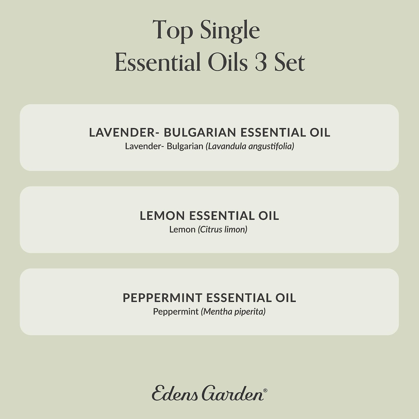 Edens Garden 3 Set Essential Oils – Lavender, Peppermint & Eucalyptus 10 ml