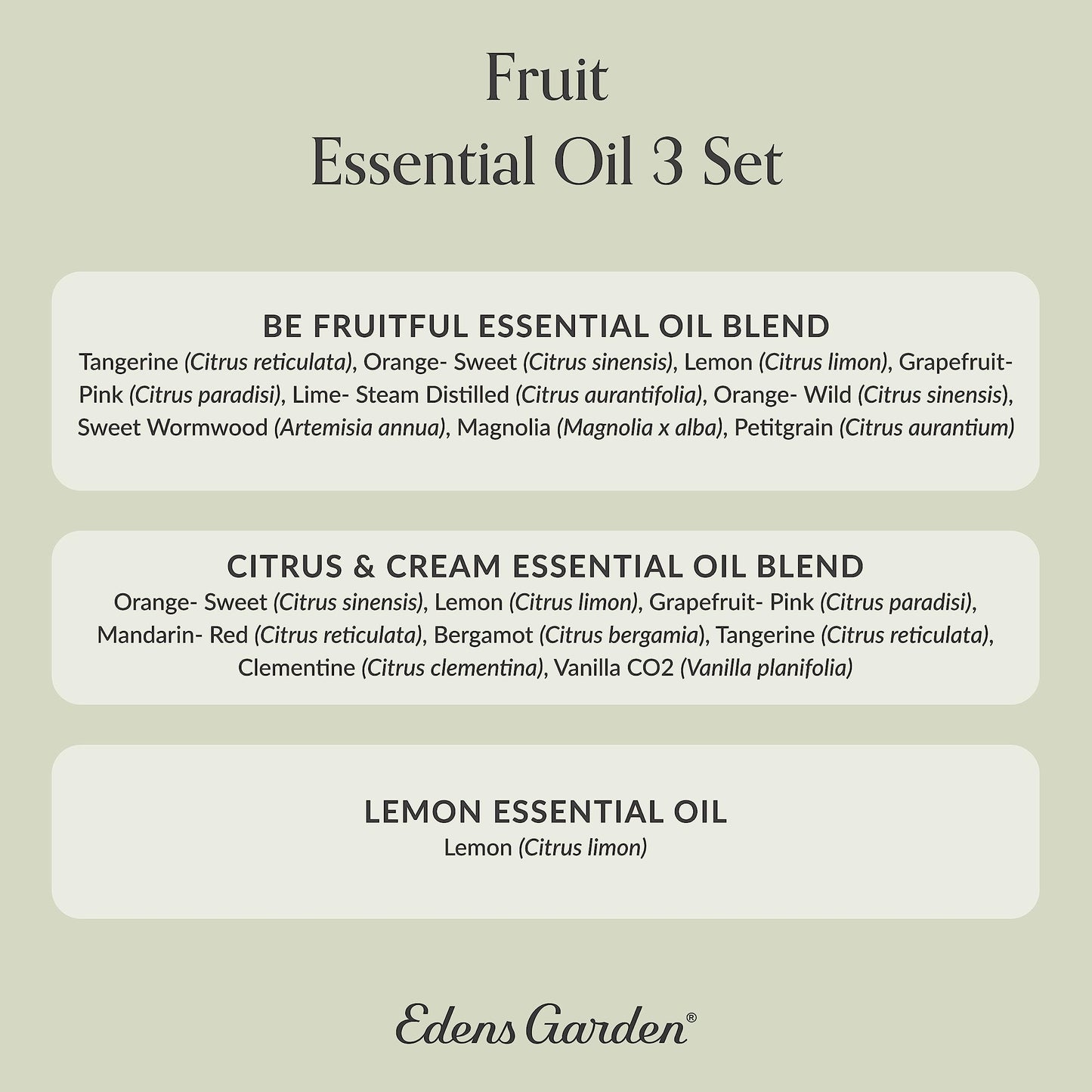 Edens Garden Fruit Essential Oils 3 Set – 100% Pure Therapeutic Grade