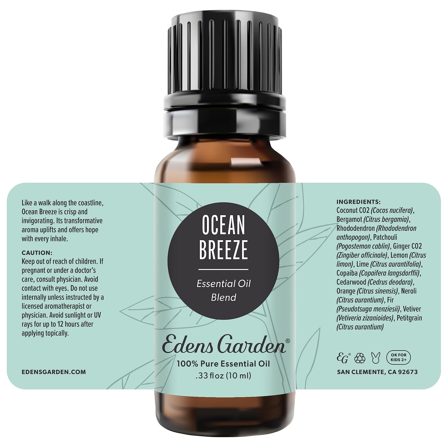 Edens Garden Ocean Breeze Essential Oil Blend - 100% Pure, 10 ml