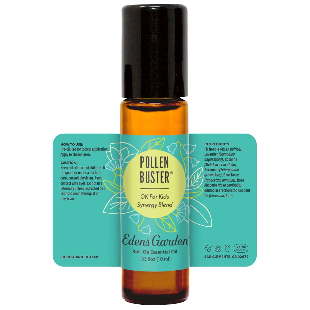 Edens Garden Pollen Buster Essential Oil Roll-On – 10 ml, Pure & Kid Safe