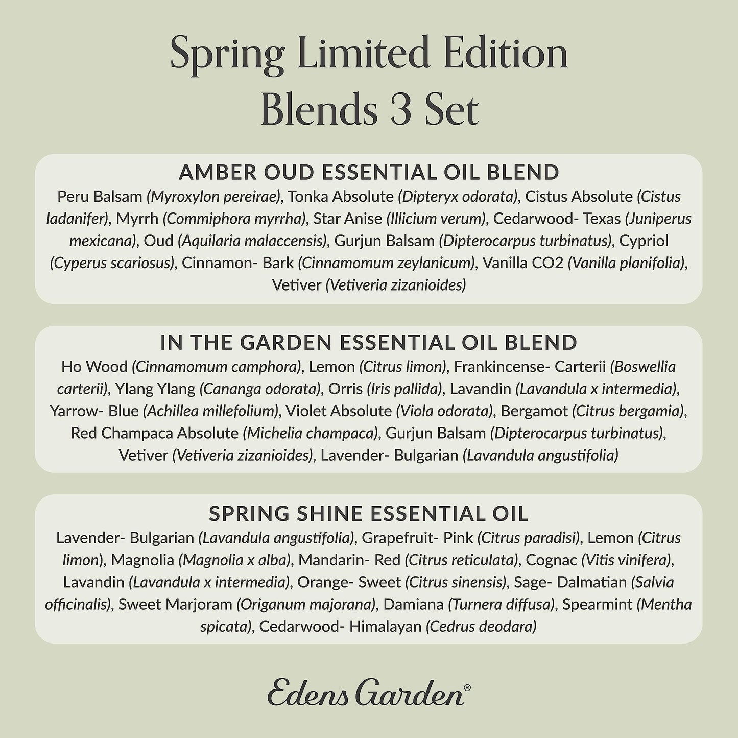 Edens Garden Spring Essential Oils 3-Set – 10 ml x 3, Therapeutic Grade, Undiluted Aromatherapy
