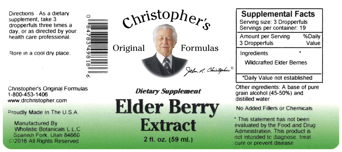 Elderberry Extract Dr. Christopher 2 oz Liquid BritishVita | Premium UK Vitamins & Wellness Supplements