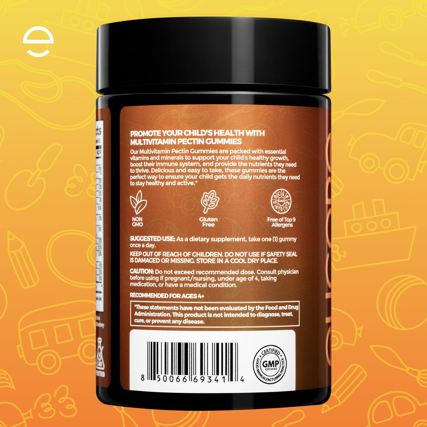 ELICORE Kids Multivitamin Gummies Strawberry – Immune & Growth Support | Non-GMO, Gluten-Free