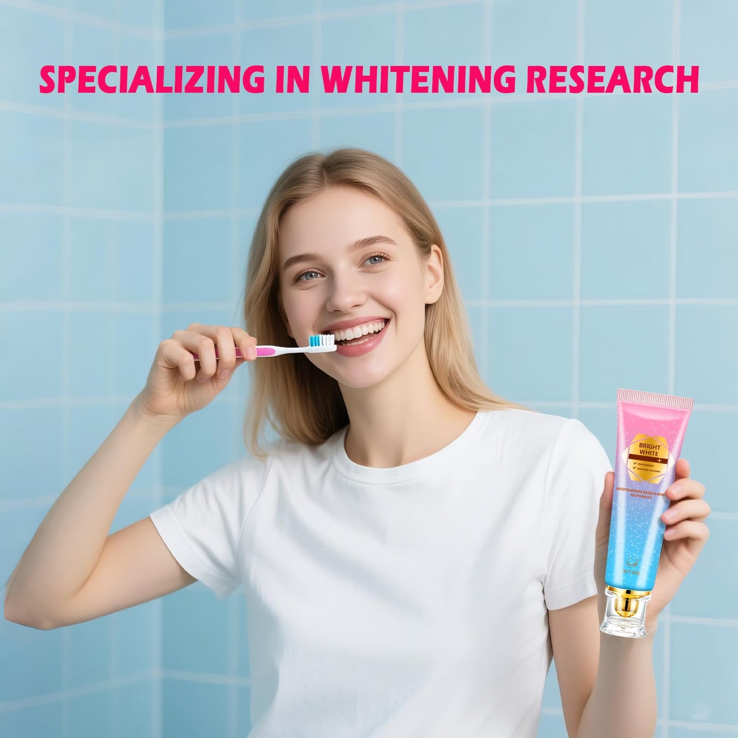 Niacinamide Whitening Toothpaste, Niacinamide Intense Whitening Toothpaste, Gently Removes Stains, Improves Oral Health, Freshens Breath 24 Hours 3.53 Ounce (Pack of 1)