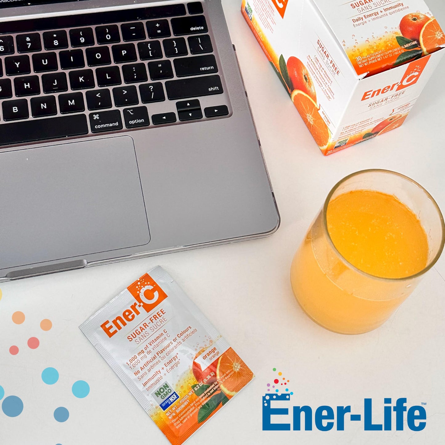 Ener-C Sugar Free Multivitamin Drink Mix – Orange & Berry, 60 Count