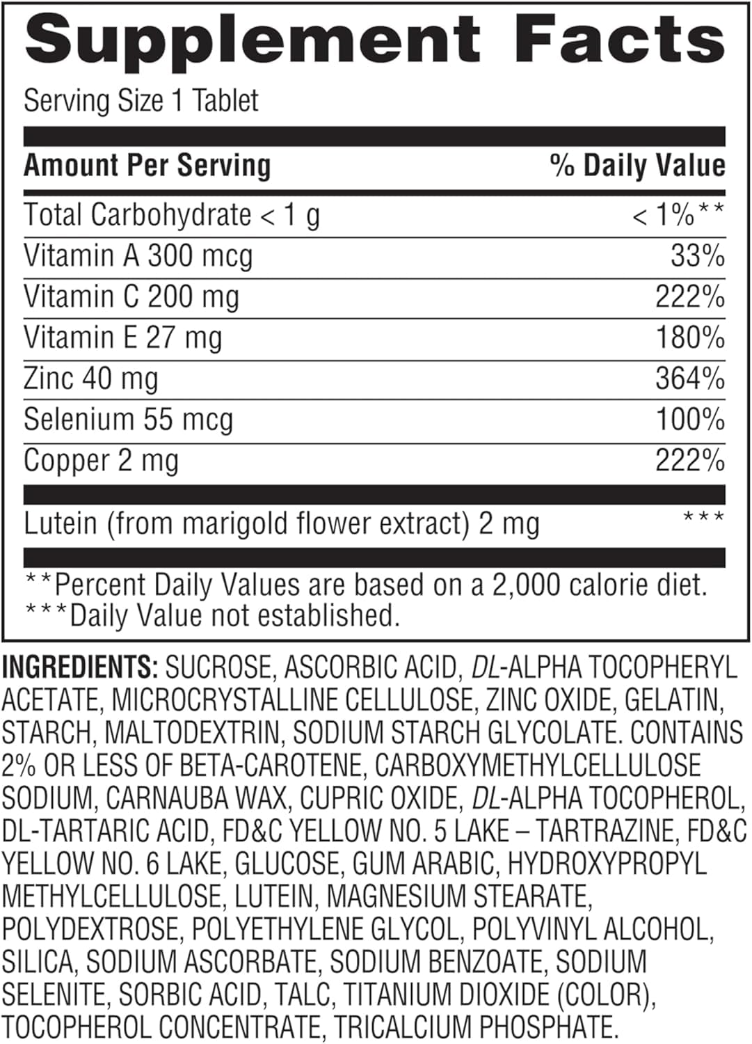 Equate Vision Formula with Lutein - 120 Tablets | Vision Clarity & Eye Wellness