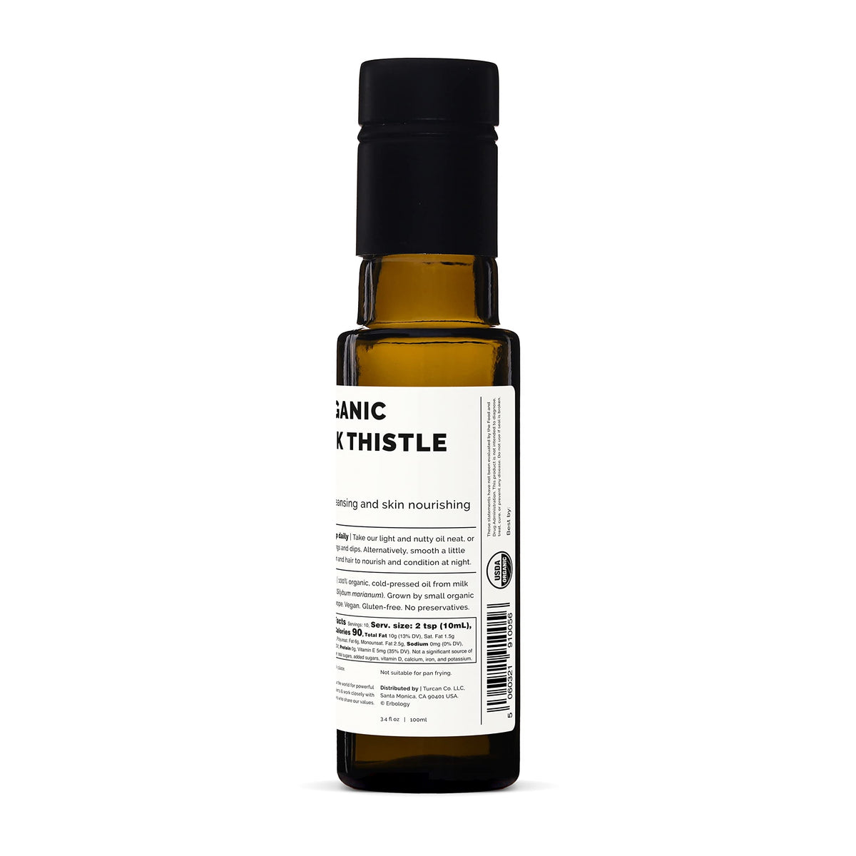 Erbology Organic Milk Thistle Oil - Cold-Pressed 3.4 oz, Vitamin E, Non-GMO BritishVita | Premium UK Vitamins & Wellness Supplements