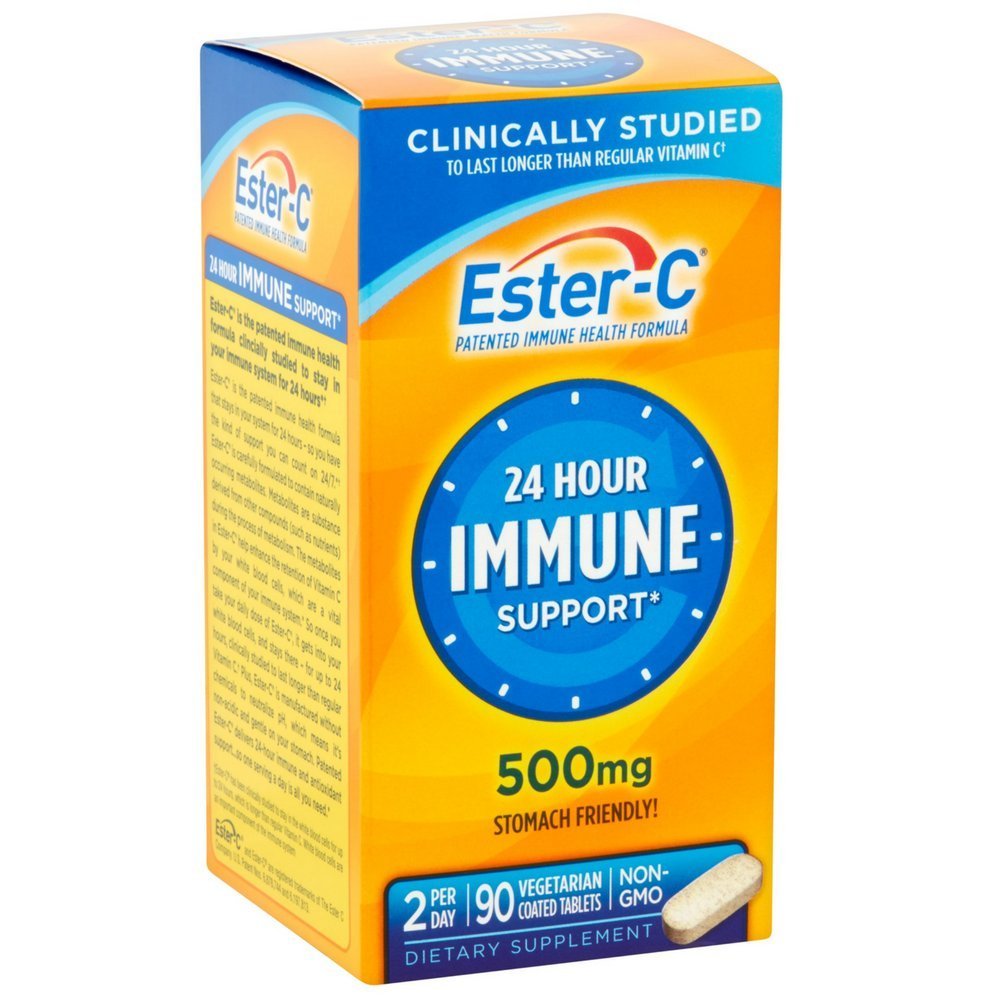 Ester-C 500 mg Coated Tablets – 90 ea (Pack of 3)