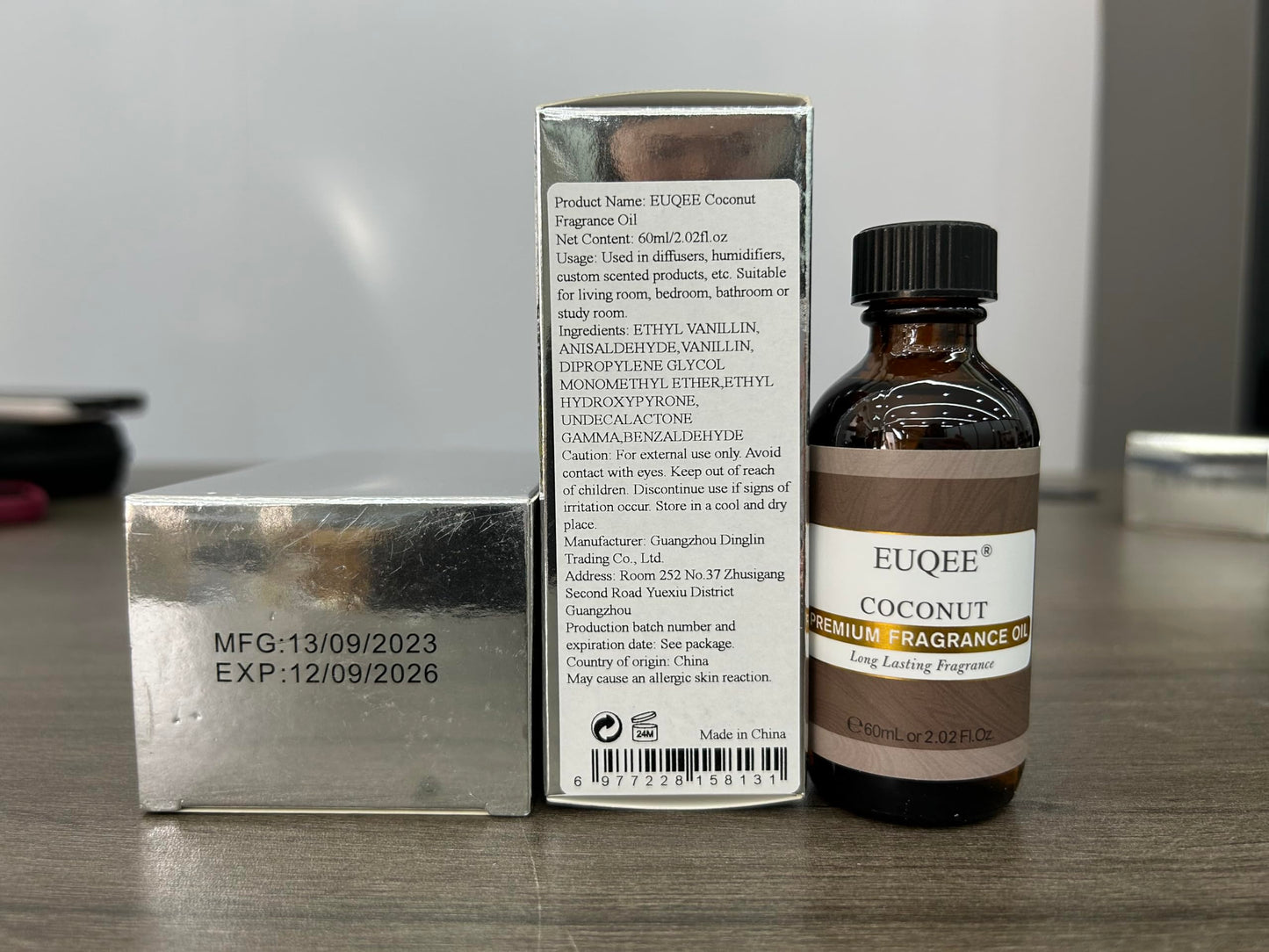 EUQEE Coconut Fragrance Oil – Premium Scented Oil for Aromatherapy & Candles