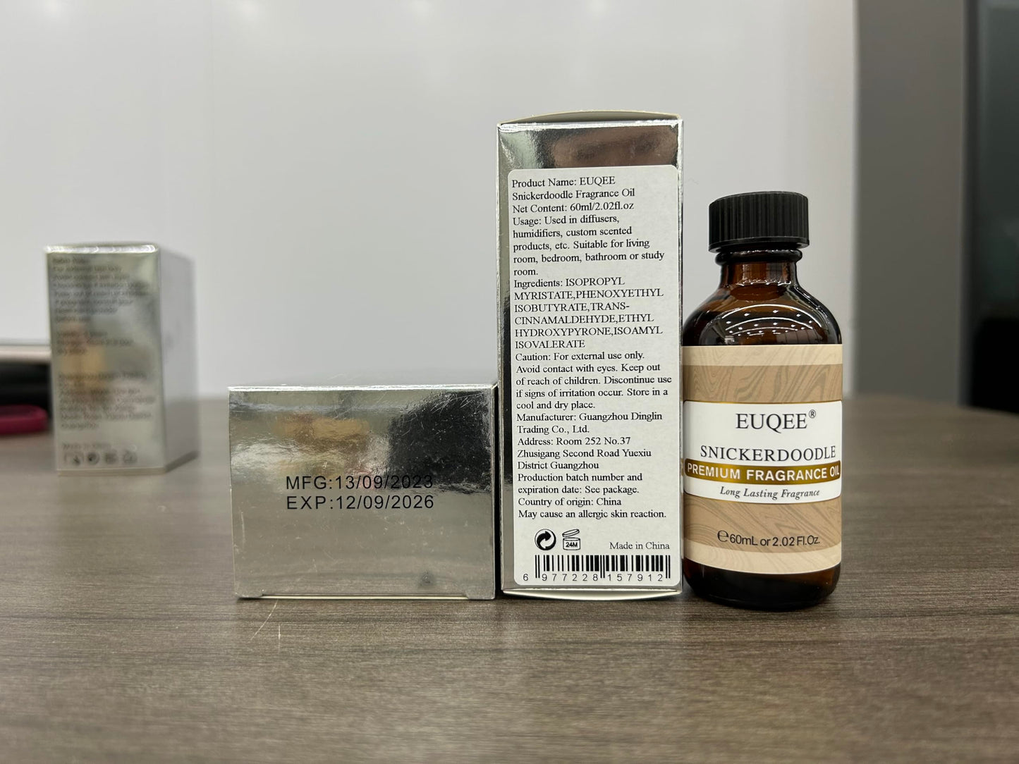 EUQEE Snickerdoodle Fragrance Oil – Premium Grade, 60 ml with Glass Dropper for Soap Making, Diffusers & Aromatherapy