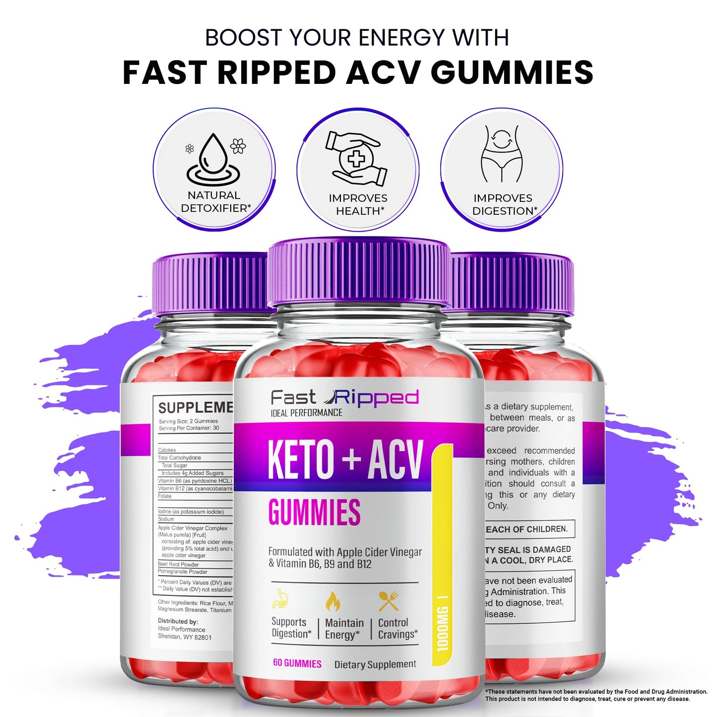 Fast Ripped Keto ACV Gummies – 1000MG Maximum Strength (2 Pack) BritishVita | Premium UK Vitamins & Wellness Supplements