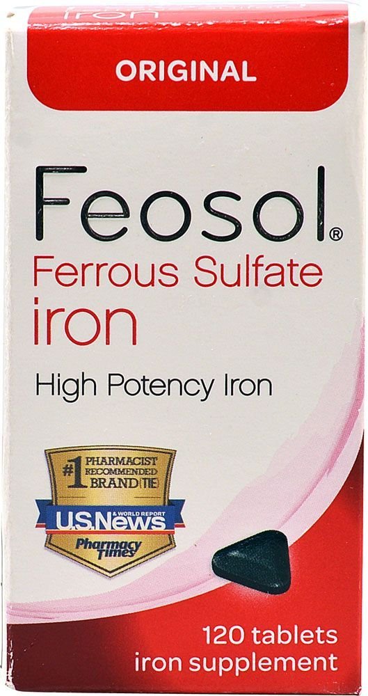 Feosol Ferrous Sulfate Iron Tablets Original - 120 Tablets | Iron Supplement