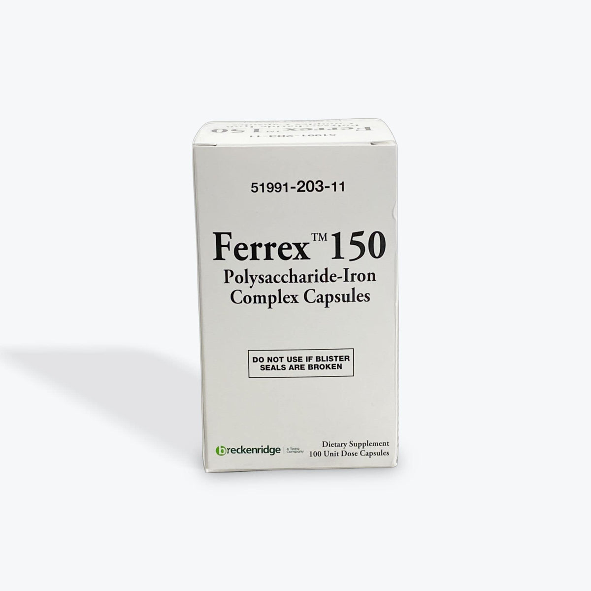 Ferrex 150 Iron Polysaccharide Complex Capsules by Breckenridge - 100 Ea BritishVita | Premium UK Vitamins & Wellness Supplements