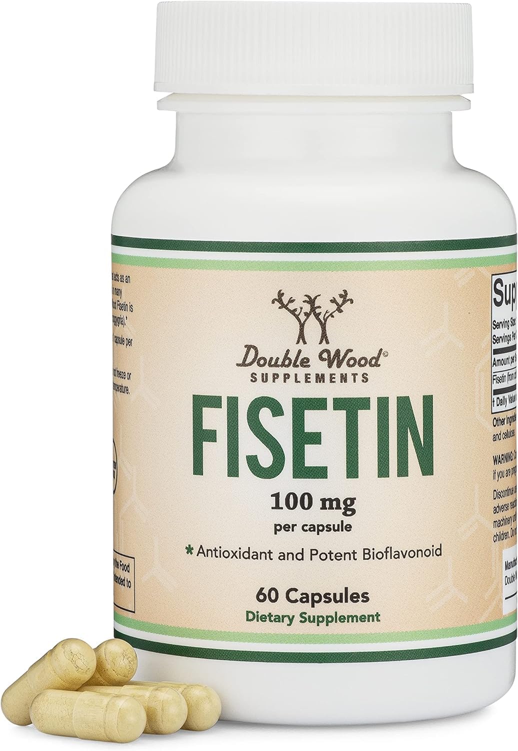 Fisetin Supplement 100mg – 60 Count | Senolytic Polyphenols | Double Wood