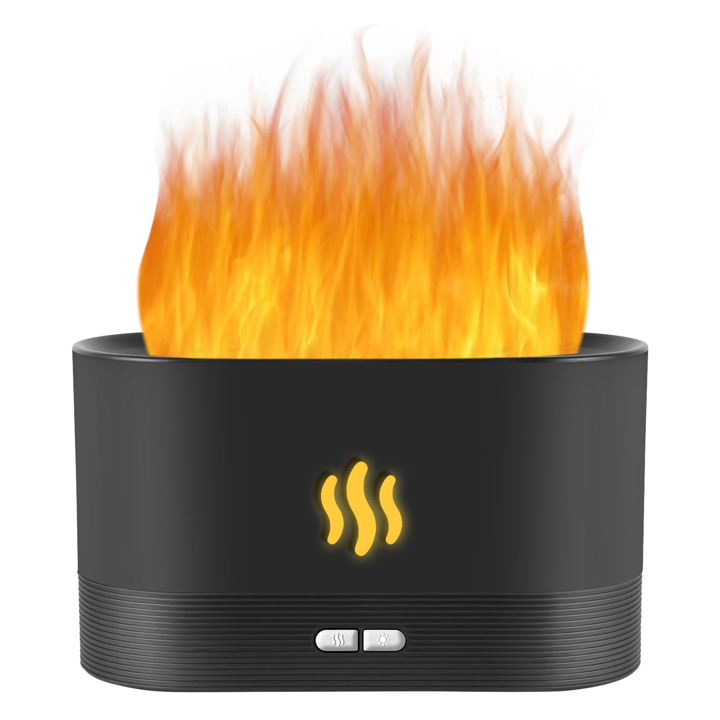 Flame Diffuser Humidifier with Auto Off – 180ml Essential Oil Diffuser (Black) | 2 Modes & Fire Flame Effect