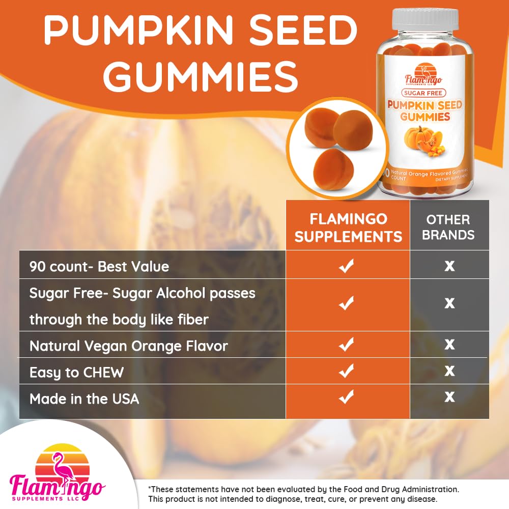 Pumpkin Seed Oil Gummies Sugar-Free - Hair Growth & Urinary Support | 90 Count | Vegan & Halal