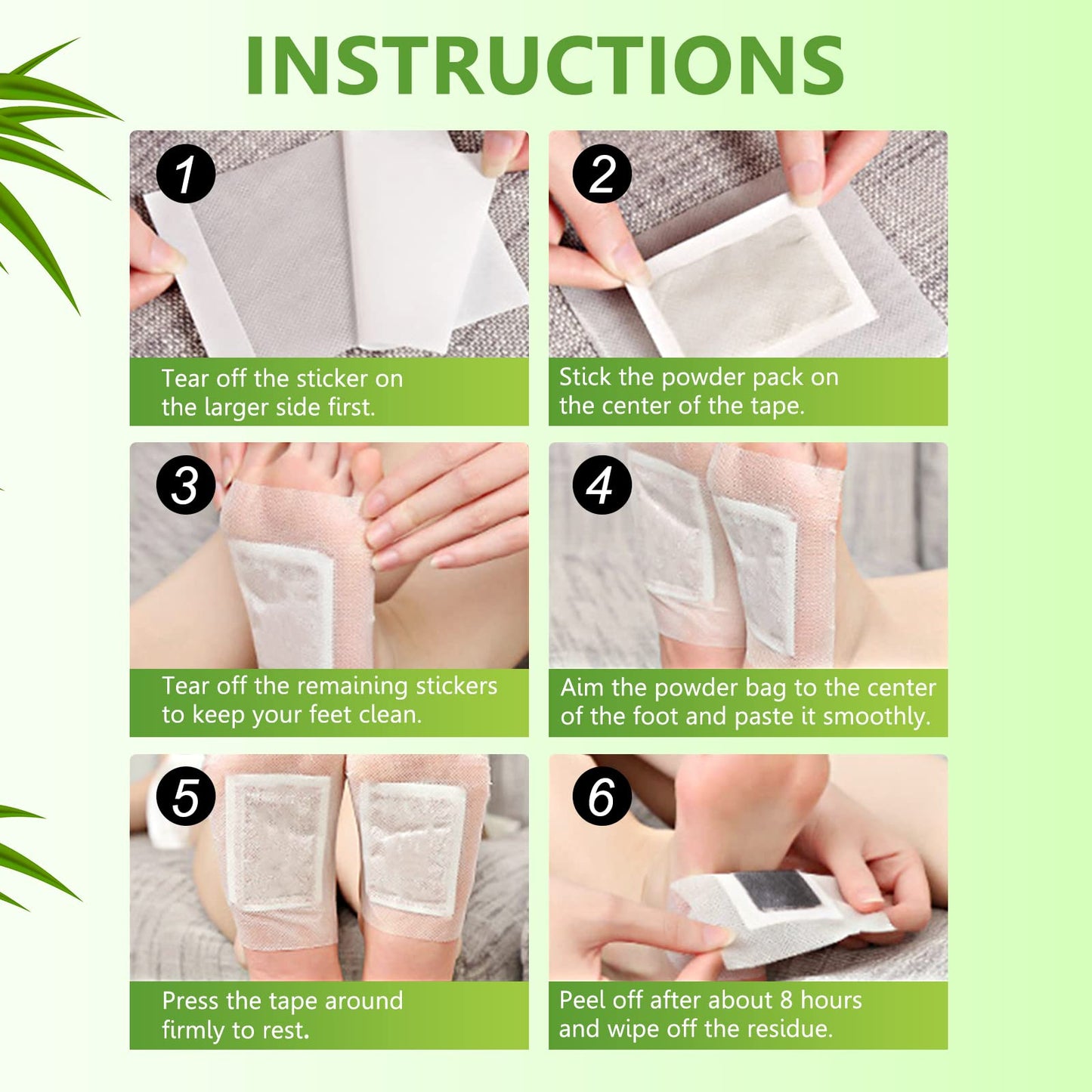 20Pcs Ginger Bamboo Vinegar Foot Pads for Deep Cleansing & Foot Care