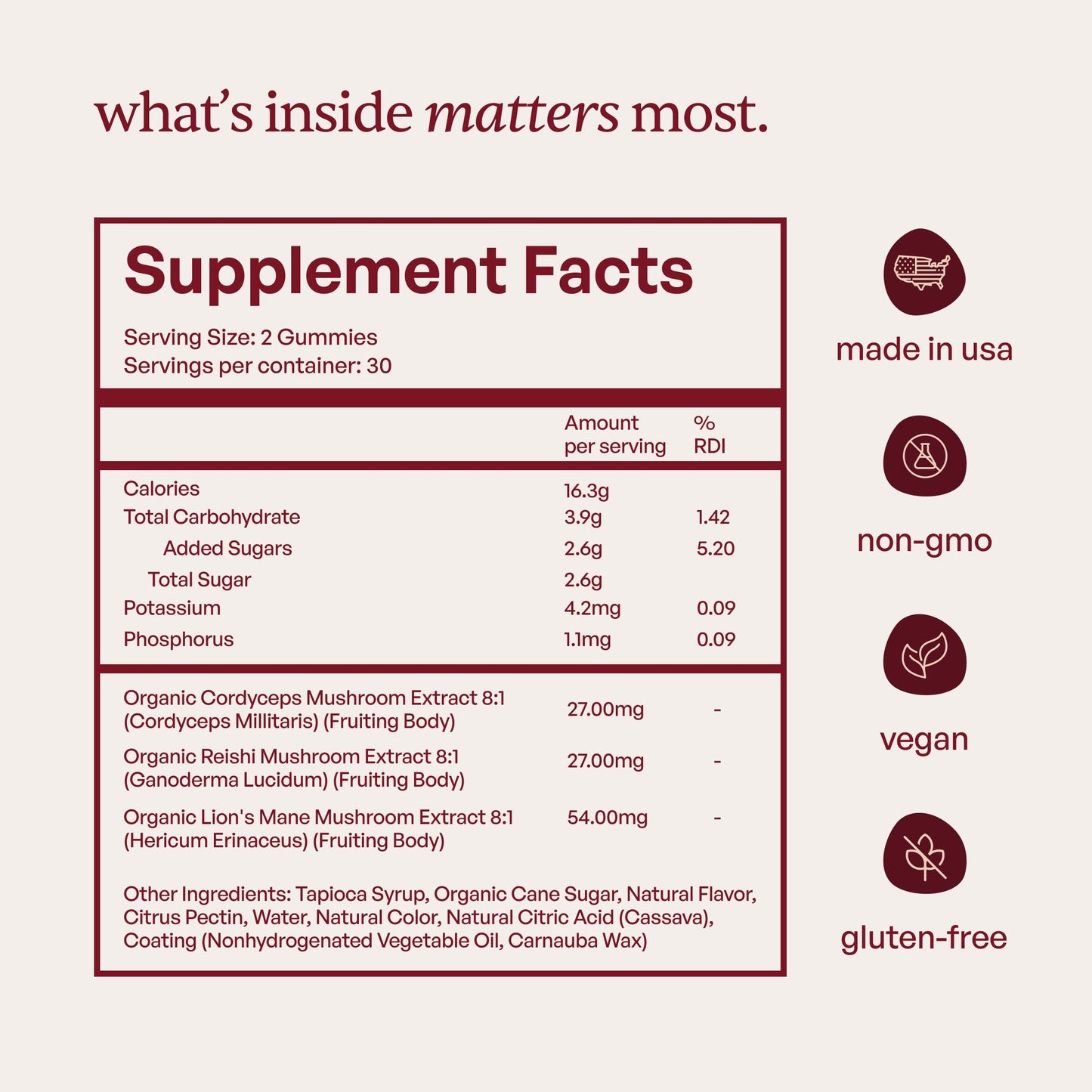 Forest Caps Mushroom Gummies – Lion’s Mane, Reishi & Cordyceps