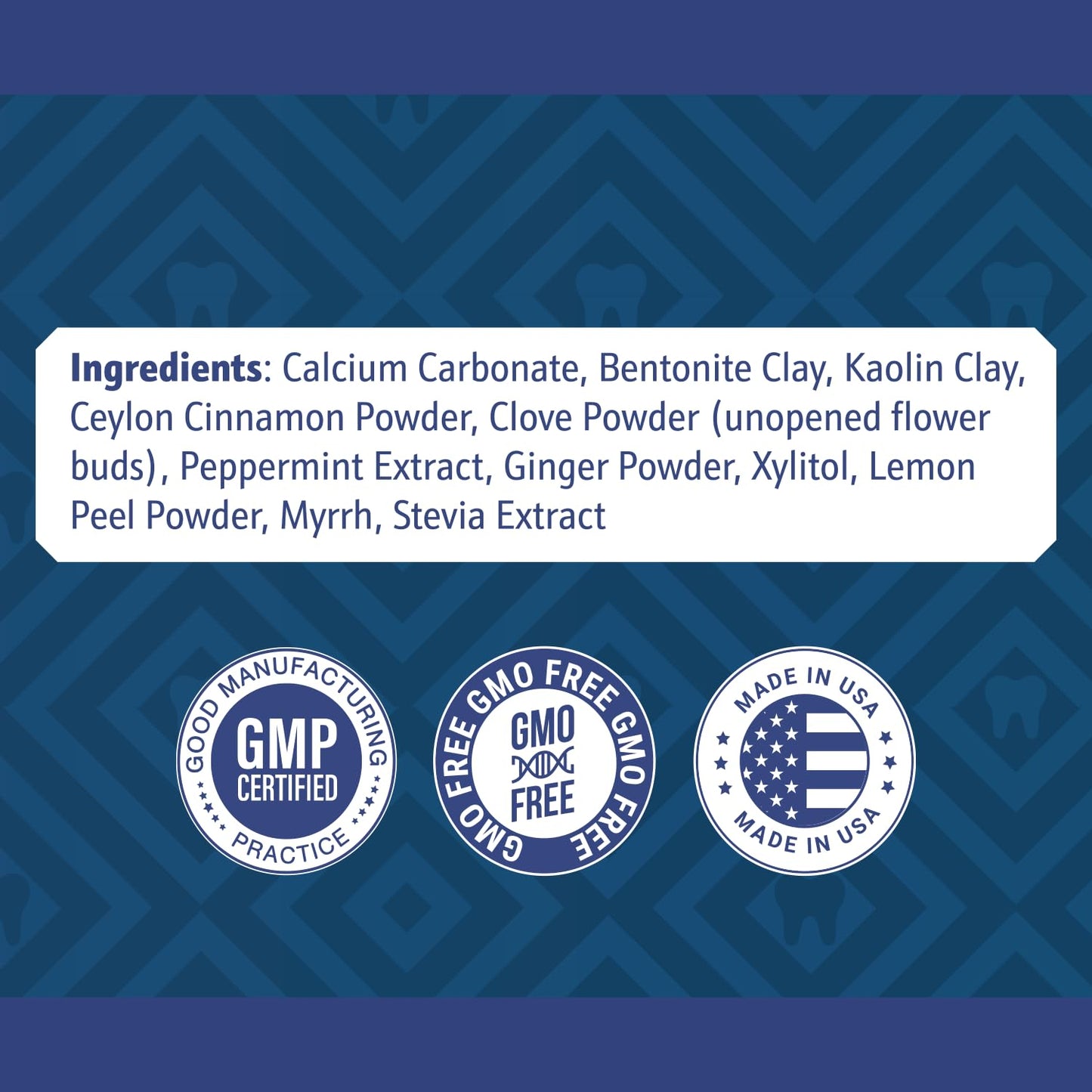 FortBite Natural Tooth Powder with Bentonite & Kaolin Clays – Non-GMO, USA Made, GMP-Certified | 1.59 oz / 45 g | 3 Month Supply