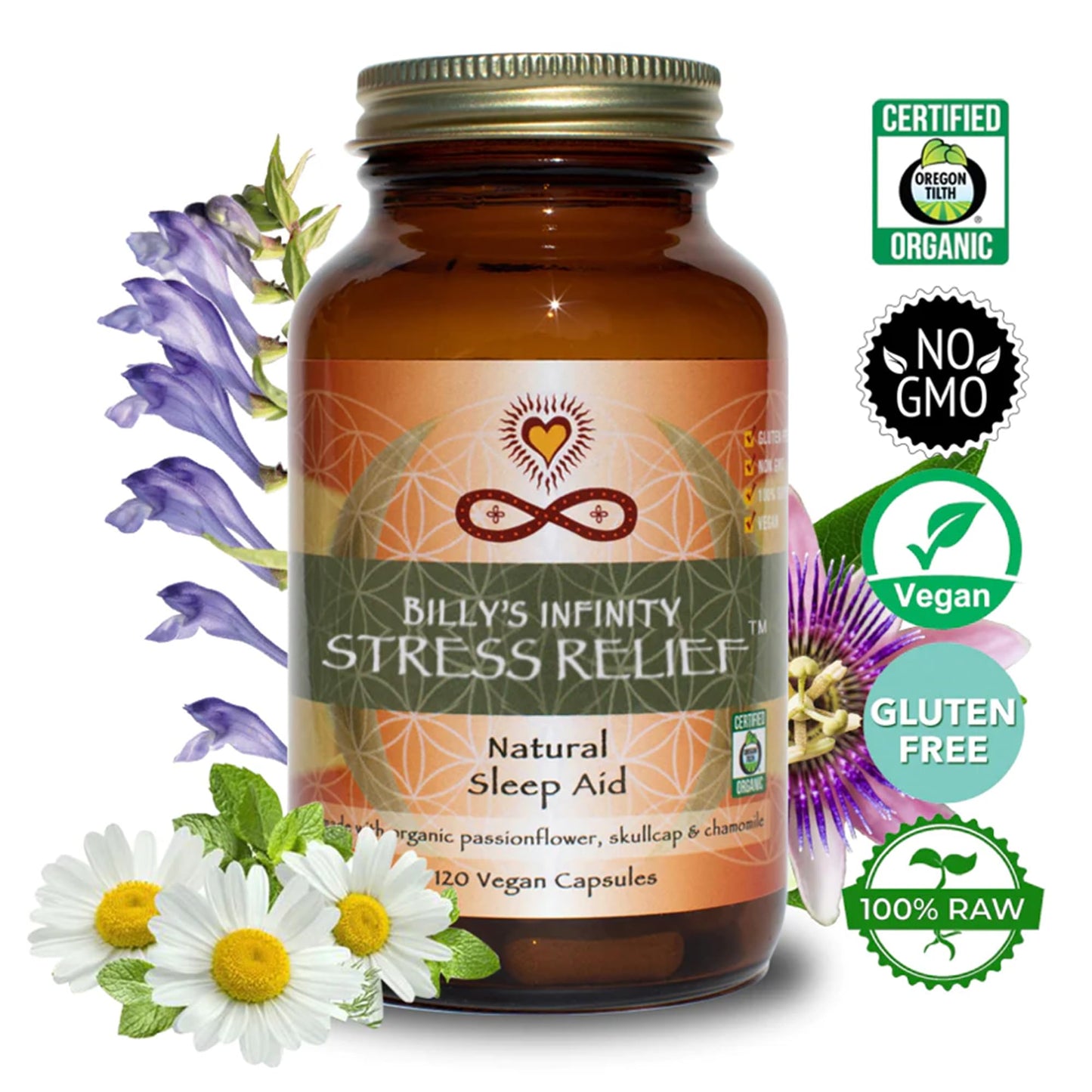 Infinity Stress Relief | Adaptogen Mood Support (120 Caps) – Organic & Vegan
