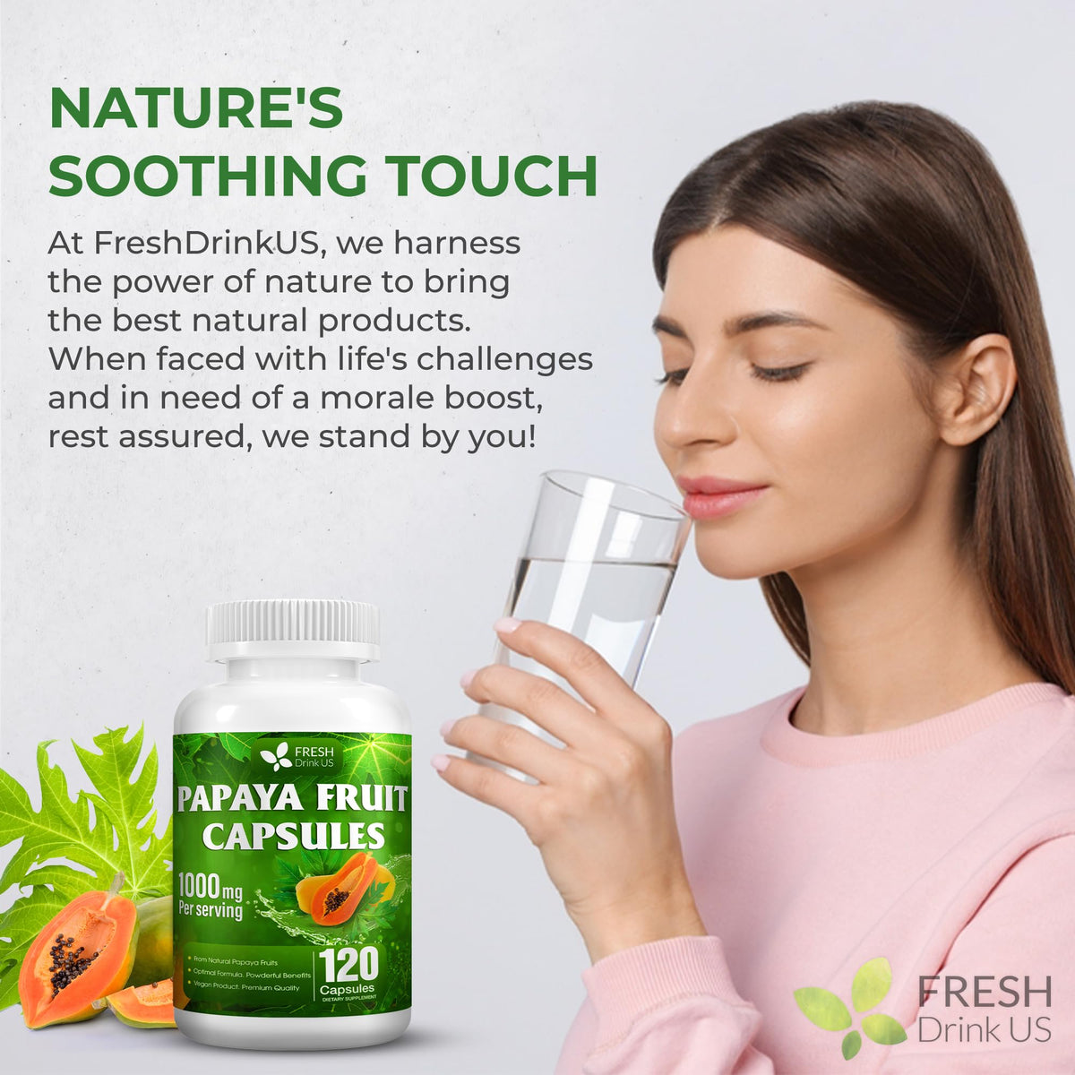 FRESHDRINKUS Papaya Capsules – 120 Papaya Extract, 1000mg/Serving, Vegan, Non-GMO, Gluten-Free BritishVita | Premium UK Vitamins & Wellness Supplements