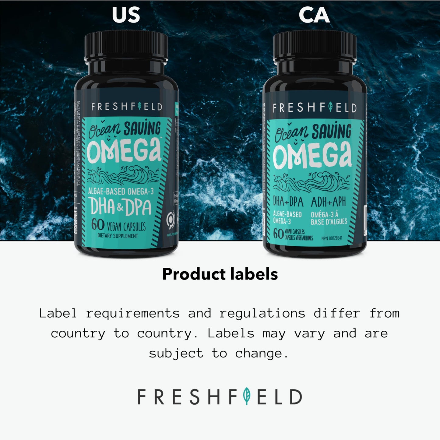 Freshfield Omega-3 DHA + DPA from Algae – Vegan, 440 mg DHA per Capsule