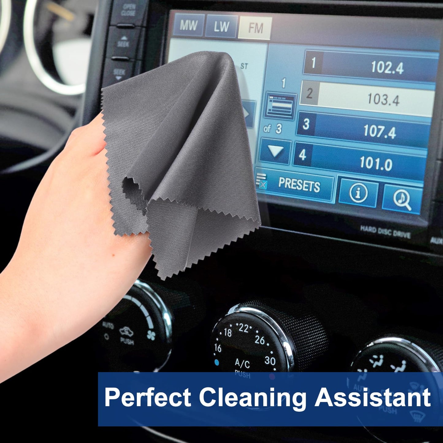 Frienda 50 Pcs Microfiber Cleaning Cloths for Glasses – 7x6 in, Dark Gray