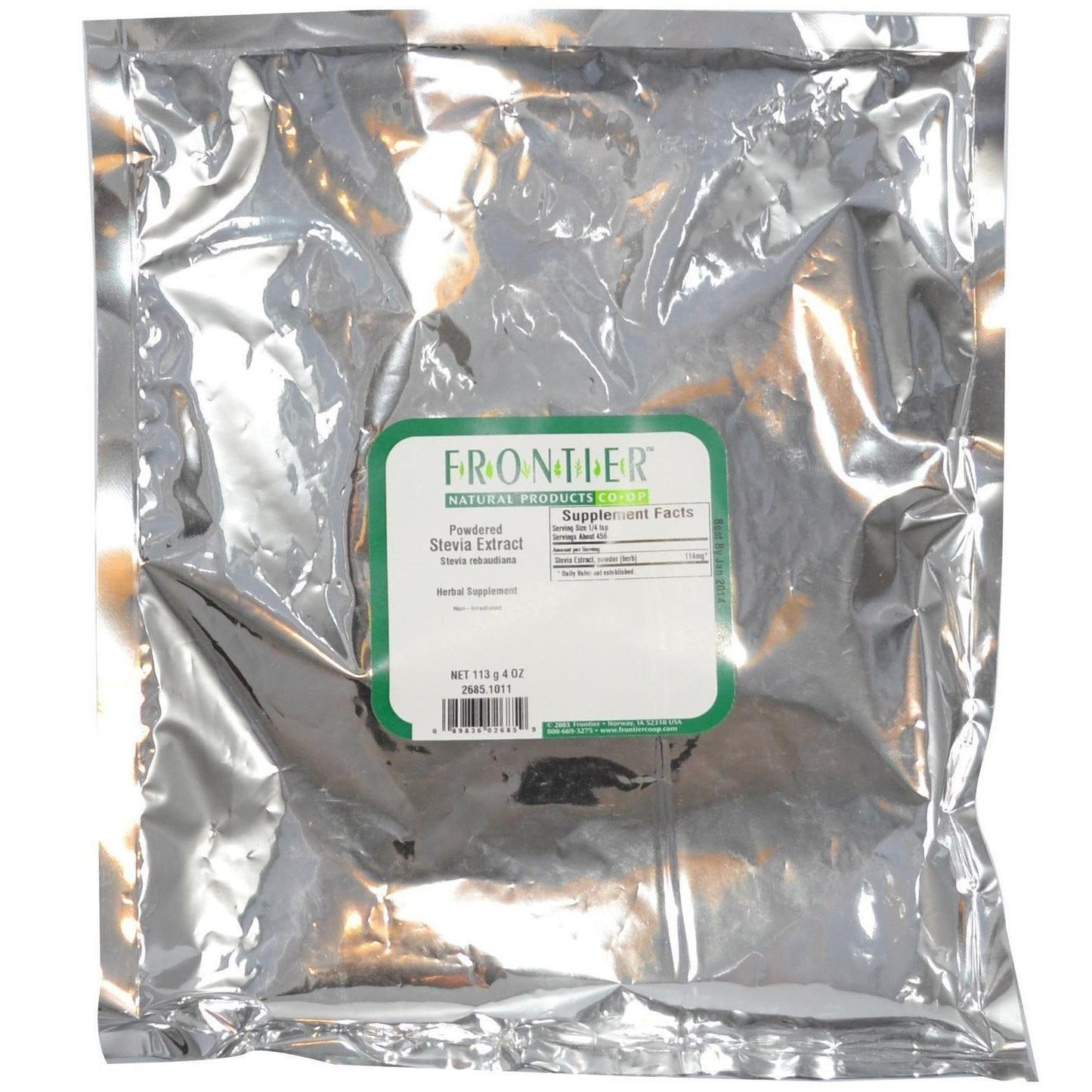 Frontier Co-op Stevia 85% Steviosides Extract (White) Powder - 1/4 lb Bulk Bag