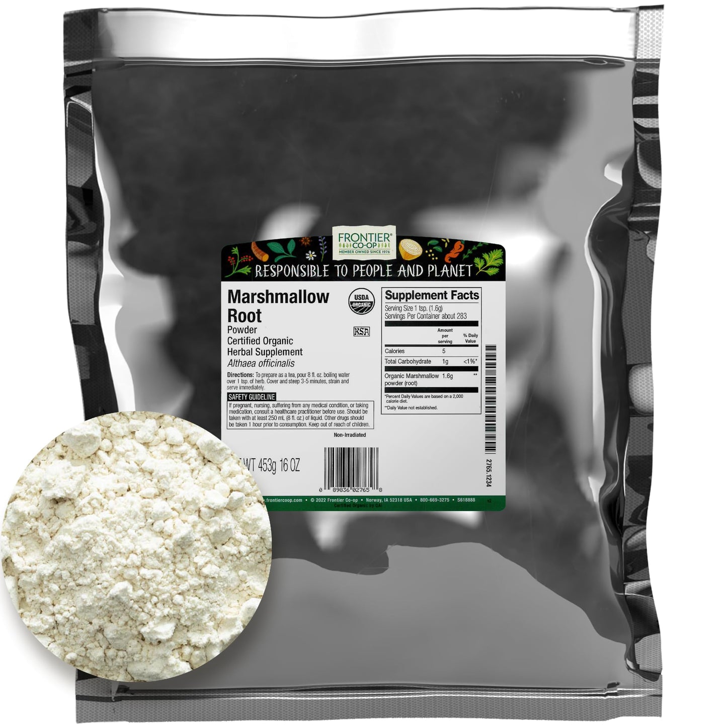 Frontier Co-op Organic Marshmallow Root Powder 1lb | Teas, Syrups & DIY Skincare