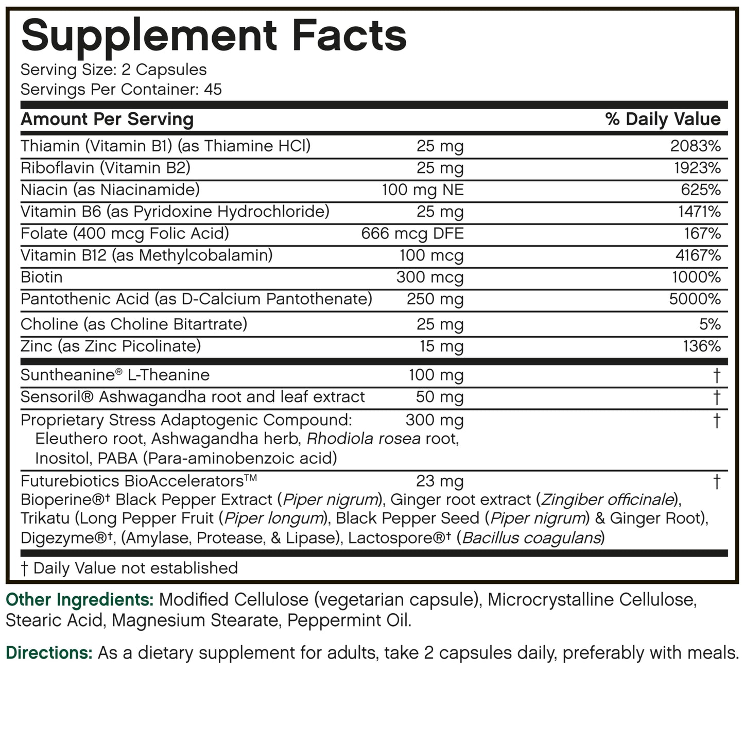 Futurebiotics StressAssist Stress Complex with L-Theanine, Ashwagandha & Rhodiola Rosea – 90 Vegetarian Capsules