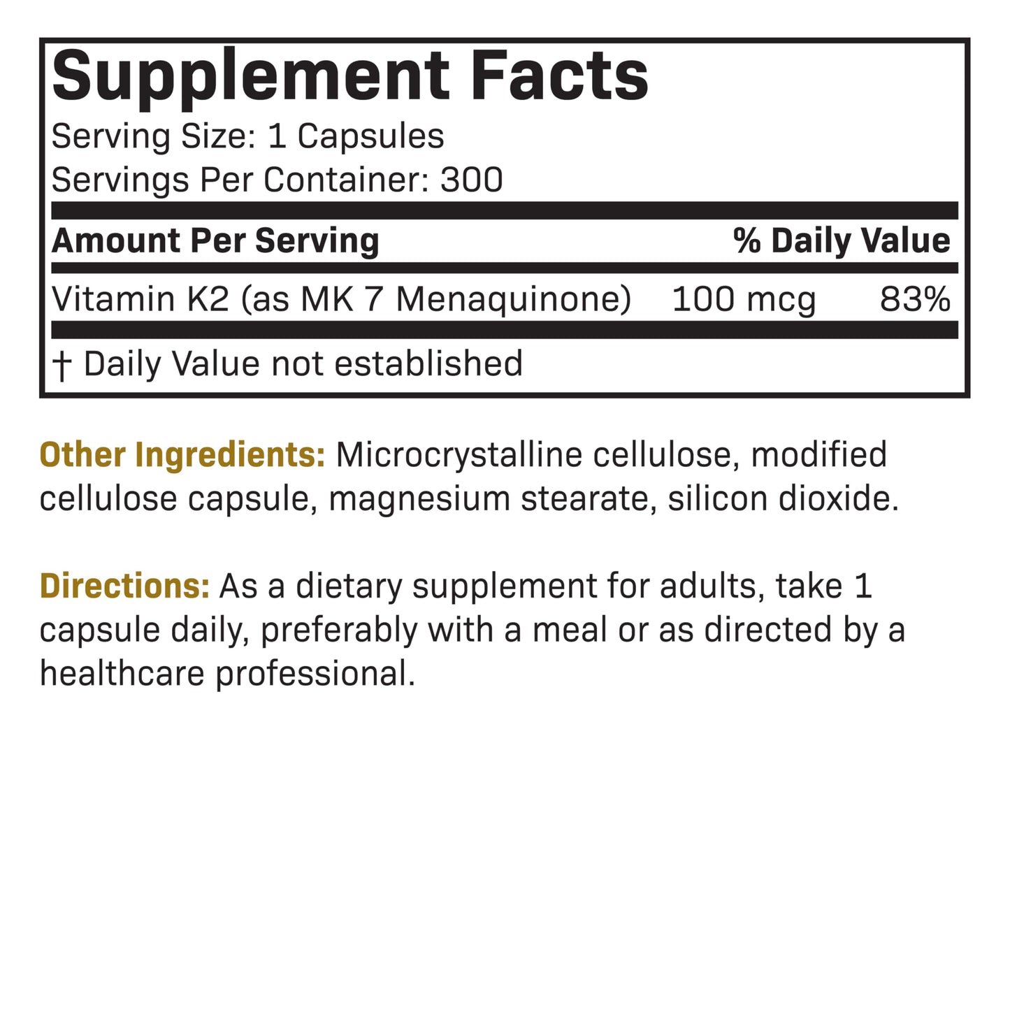 Futurebiotics Vitamin K2 as MK-7 100 mcg – Supports Strong Bones – 300 Vegetarian Capsules